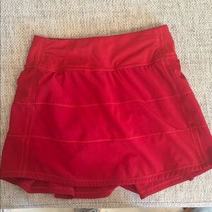 Lululemon red pace rival skirt
